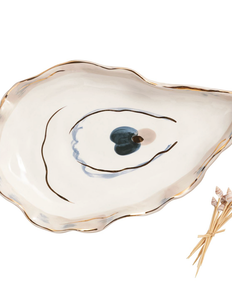 MUD PIE SMALL OYSTER PLATTER & PICK SET