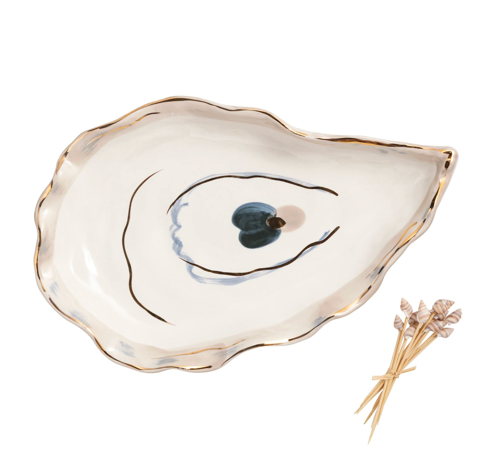 MUD PIE SMALL OYSTER PLATTER & PICK SET