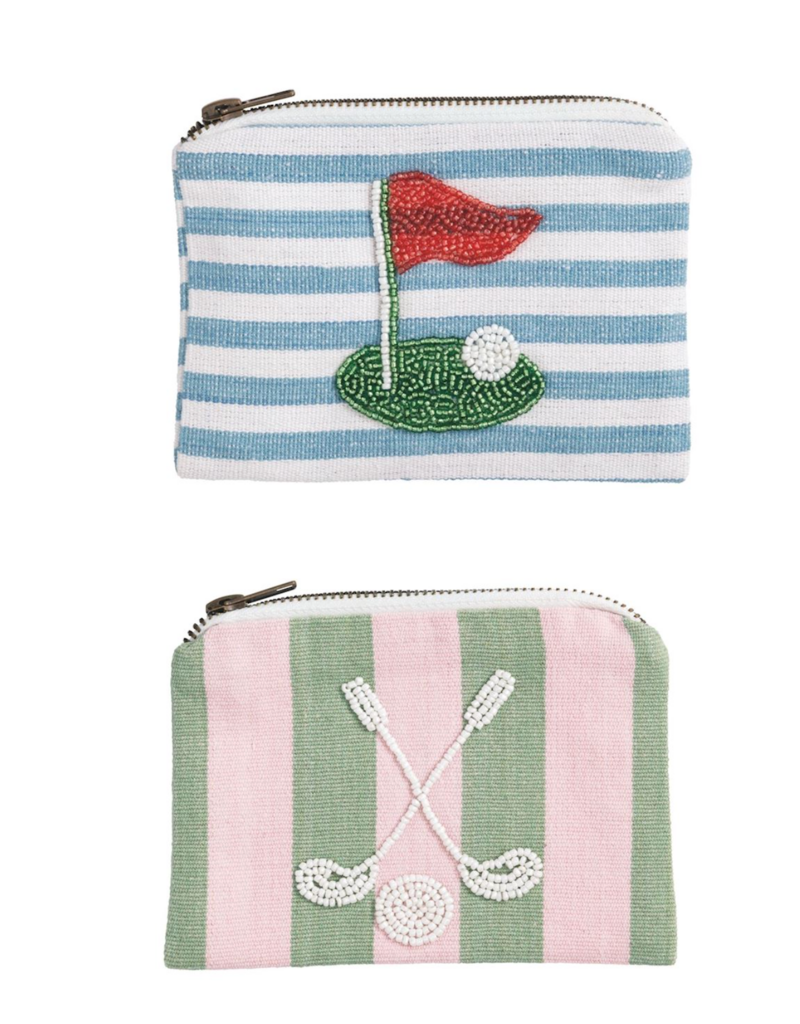 MUD PIE GOLF BEADED POUCHES