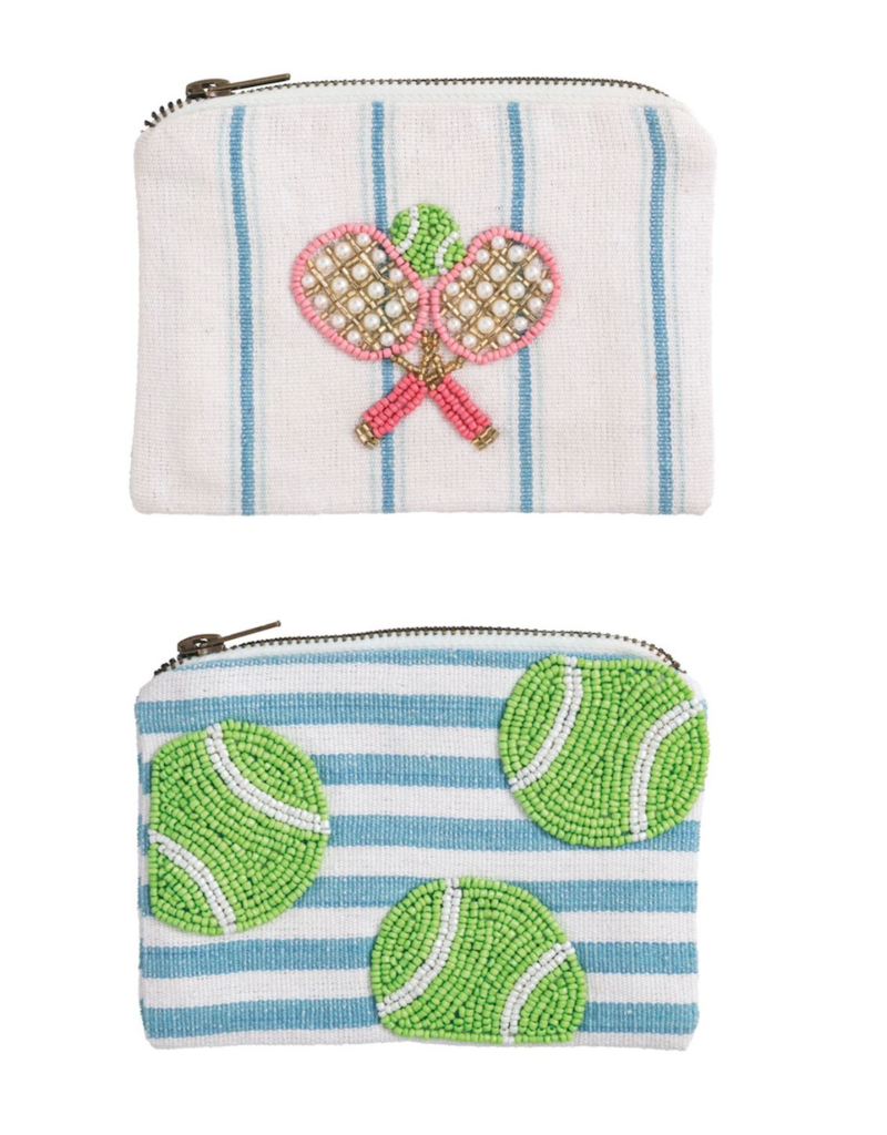 MUD PIE TENNIS BEADED POUCHES