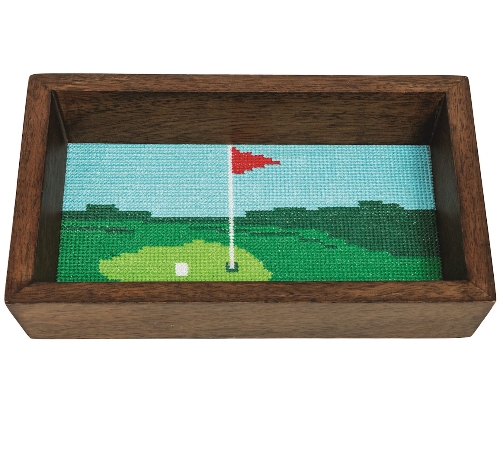 MUD PIE GOLF NEEDLEPOINT TRAY