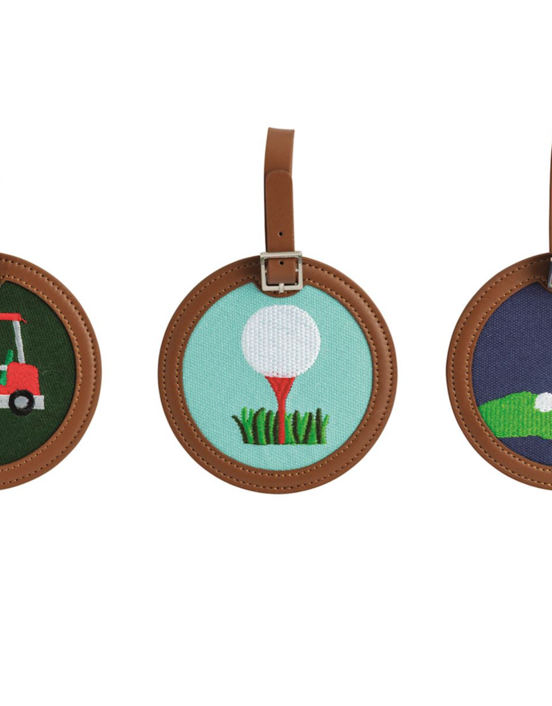 MUD PIE NEEDLEPOINT GOLF BAG TAGS