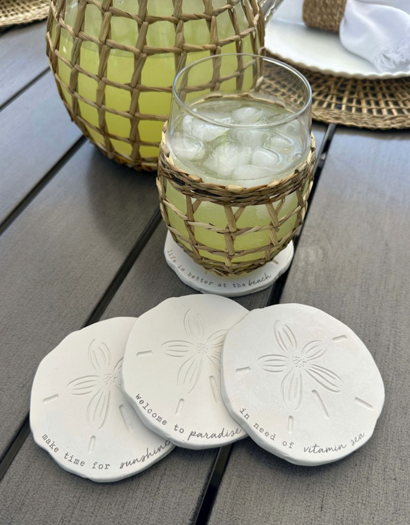 MUD PIE SAND DOLLAR COASTER SET