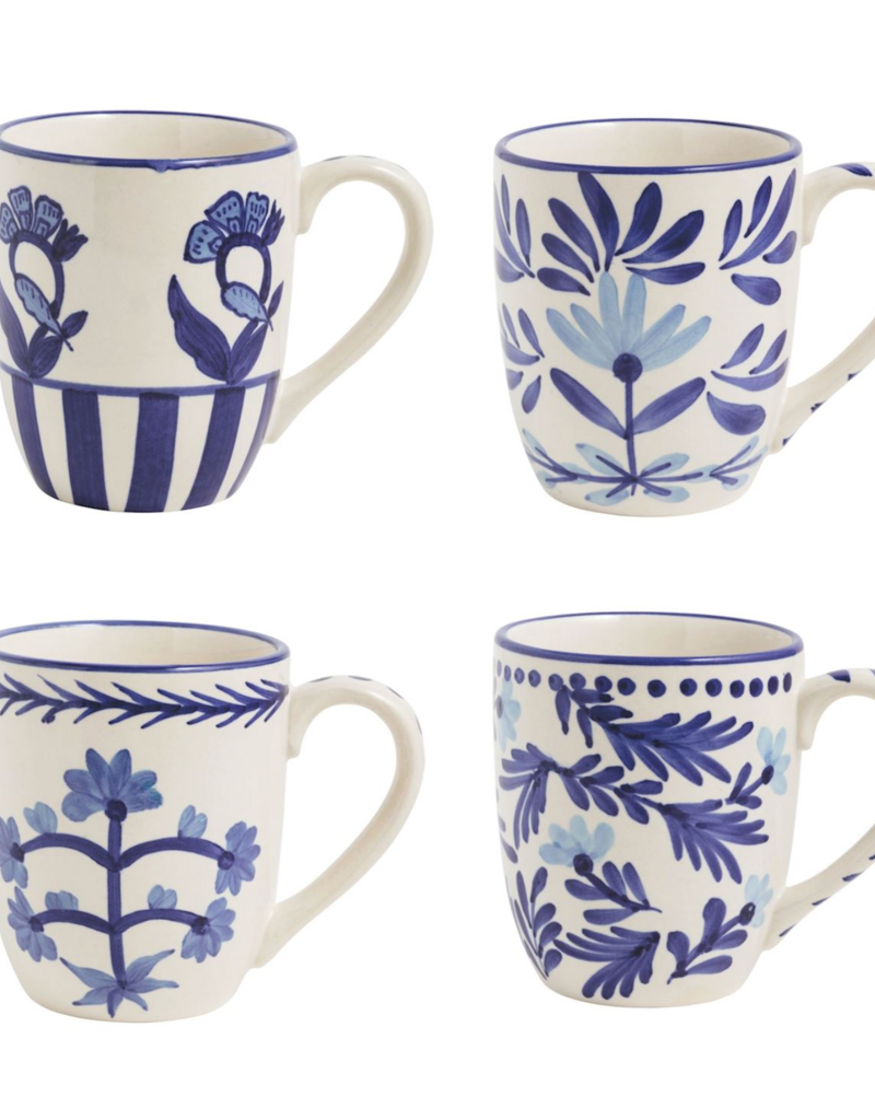MUD PIE BLUE FLORAL MUGS