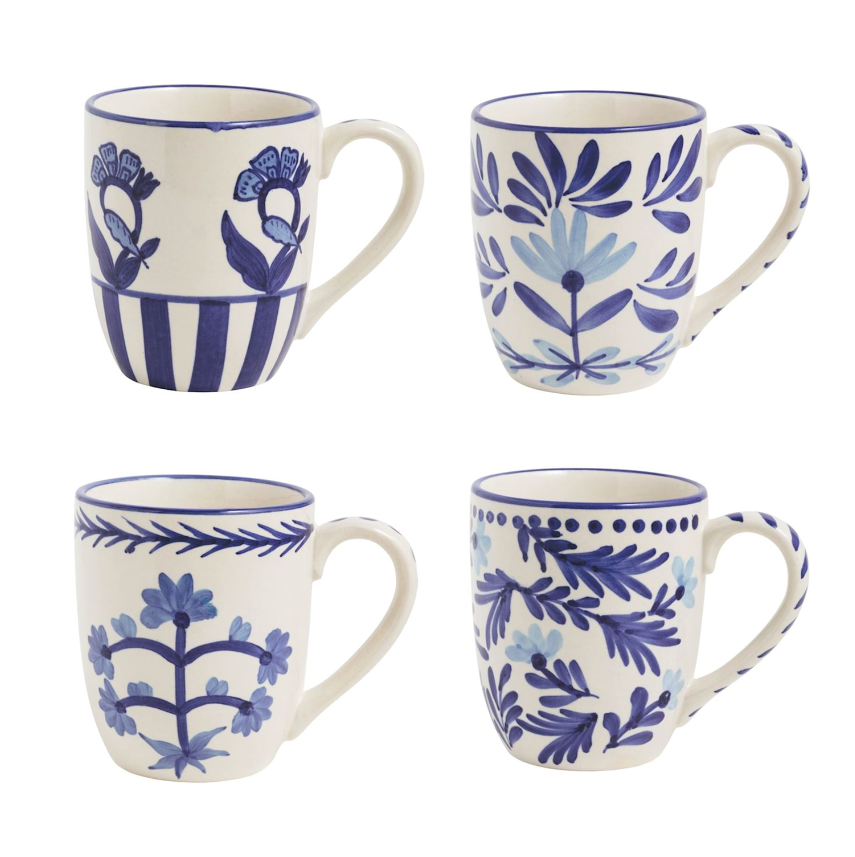 MUD PIE BLUE FLORAL MUGS