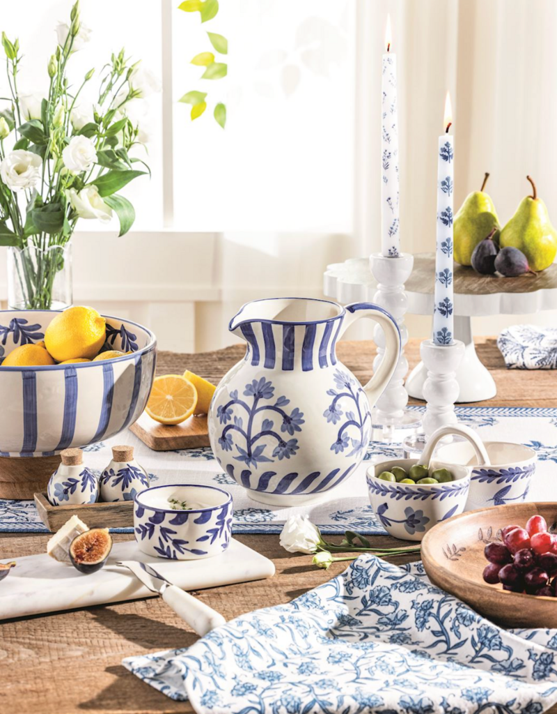 MUD PIE BLUE FLORAL PITCHER