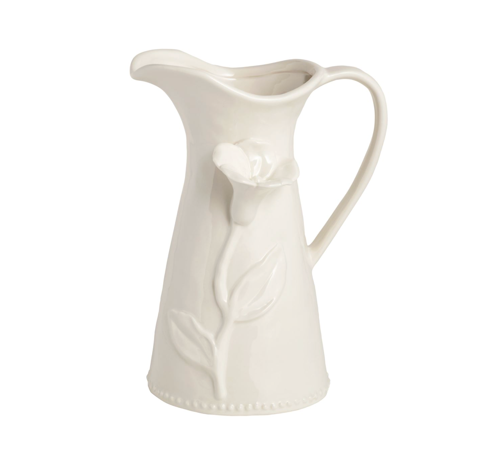MUD PIE WHITE FLOWER PITCHER