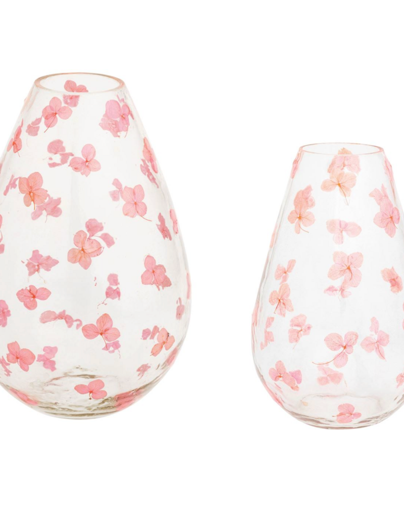 MUD PIE PINK PRESSED FLOWER VASES