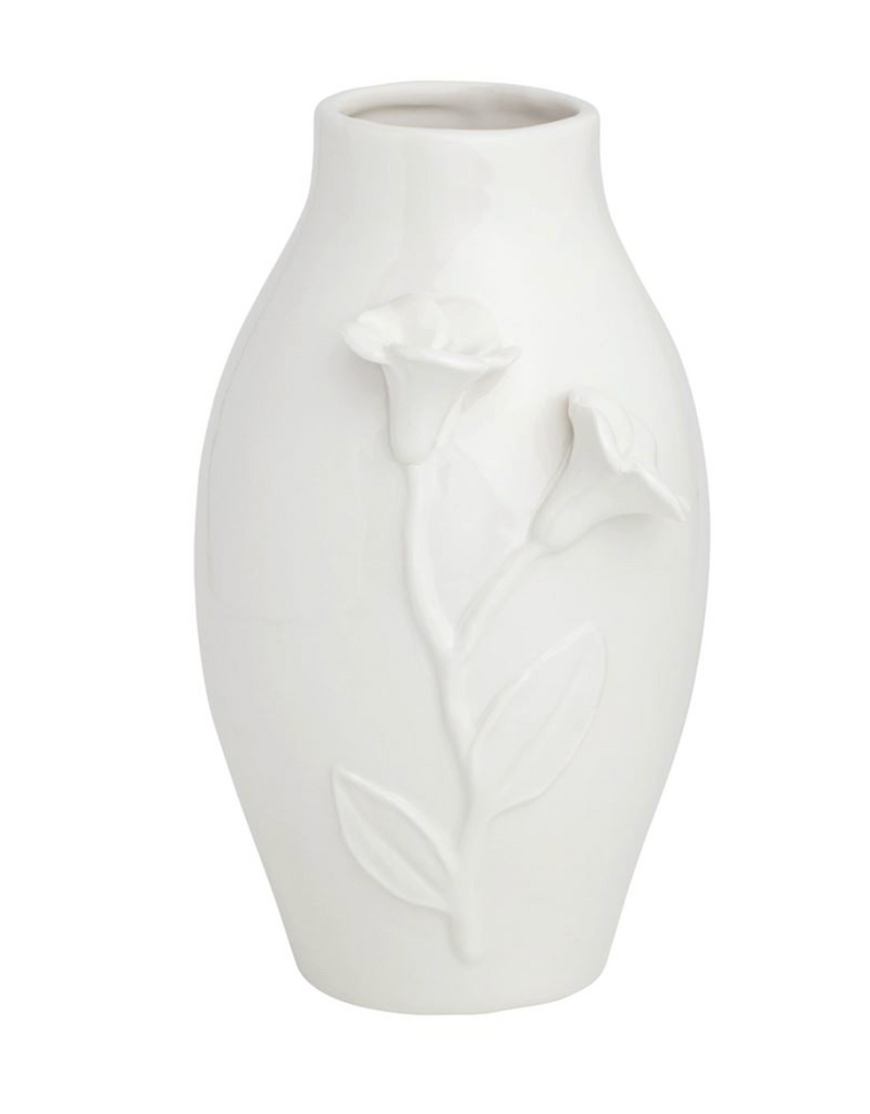 MUD PIE WHITE FLOWER VASES