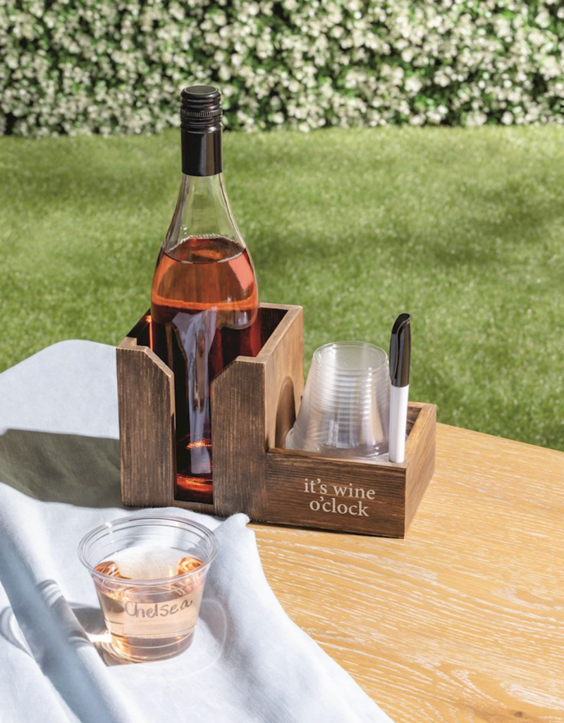 MUD PIE WINE BOTTLE HOLDER AND CUPS SET