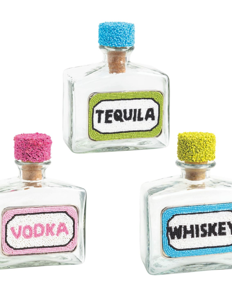MUD PIE BEADED BAR DECANTERS