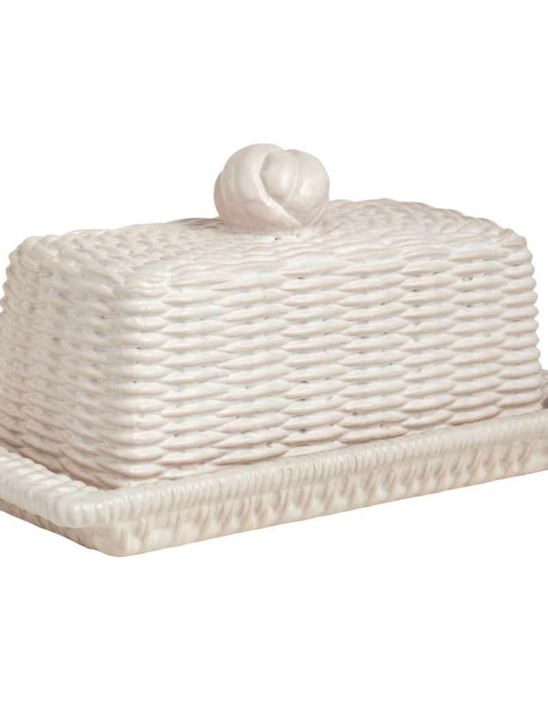 MUD PIE WOVEN CERAMIC BUTTER DISH
