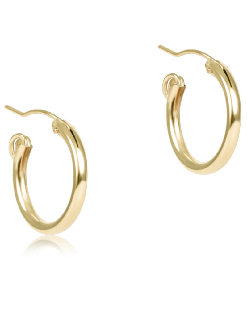 ENEWTON Round Gold 0.5" Post Hoop -  2mm - Smooth