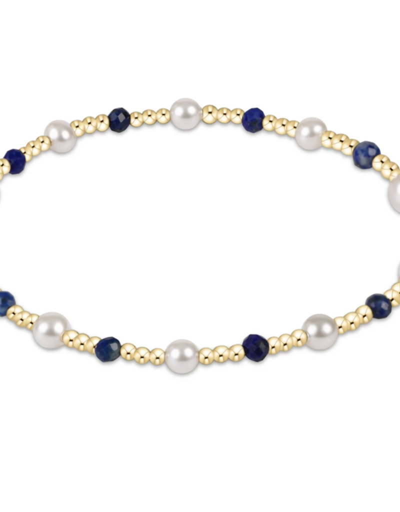 ENEWTON Pearl Sincerity Pattern 4mm  Bead Bracelet - Lapis