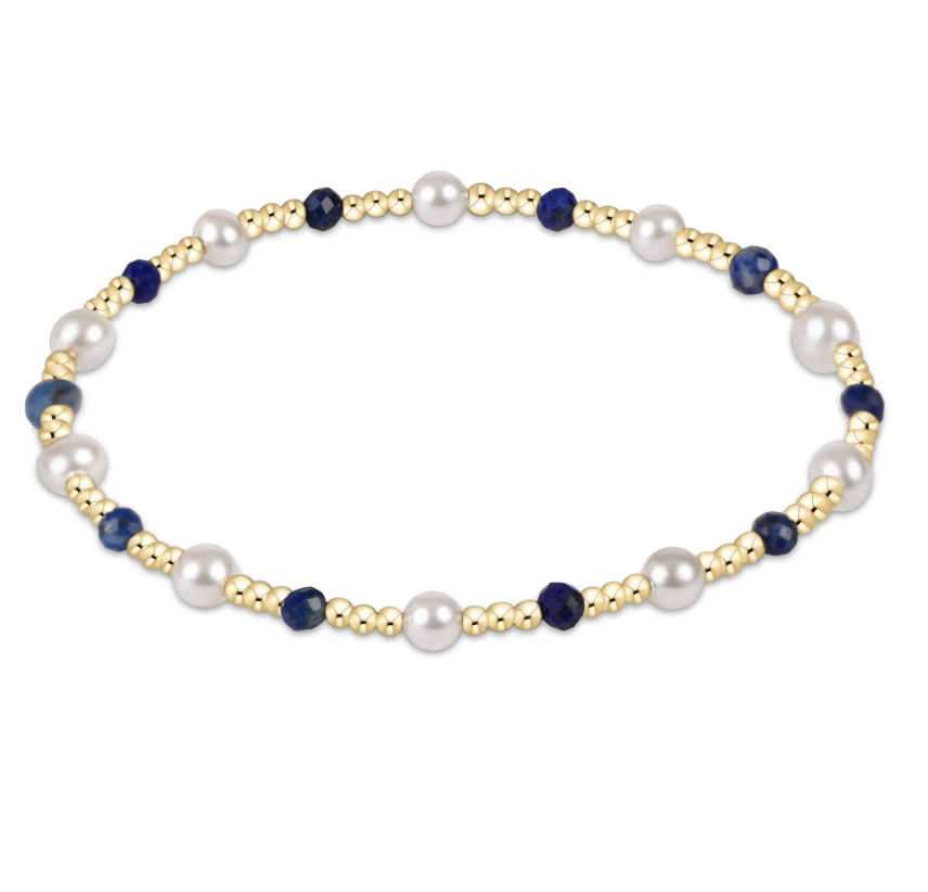 ENEWTON Pearl Sincerity Pattern 4mm  Bead Bracelet - Lapis