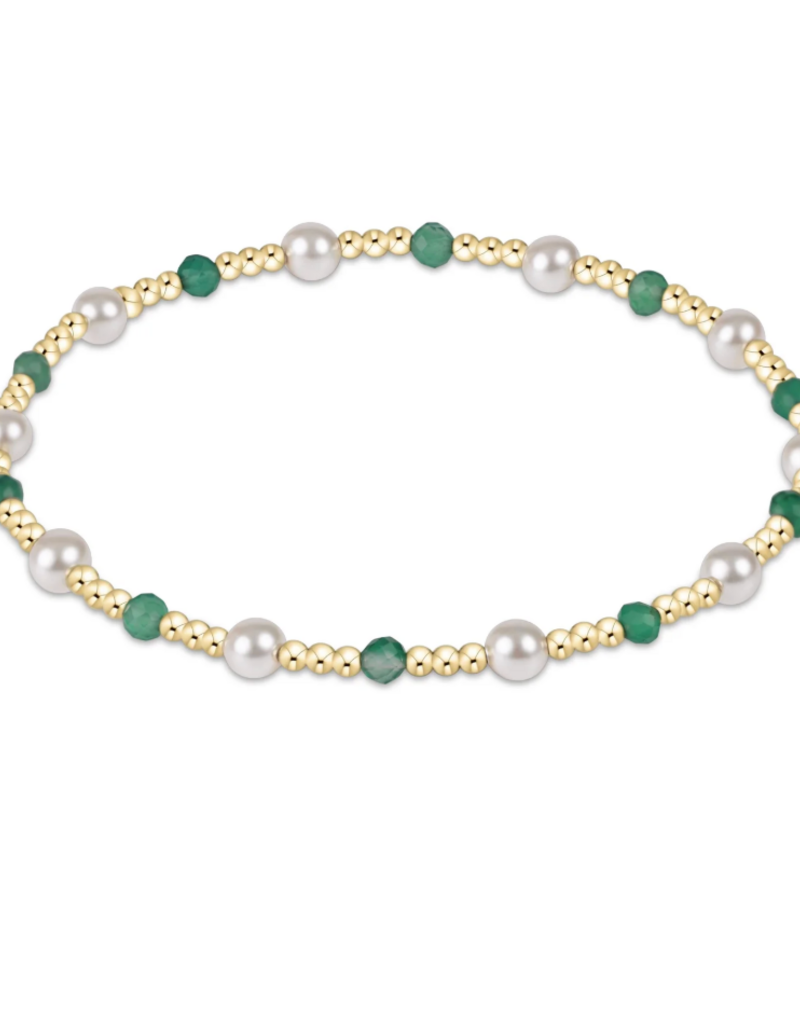 ENEWTON Pearl Sincerity Pattern 4mm  Bead Bracelet - Green Onyx
