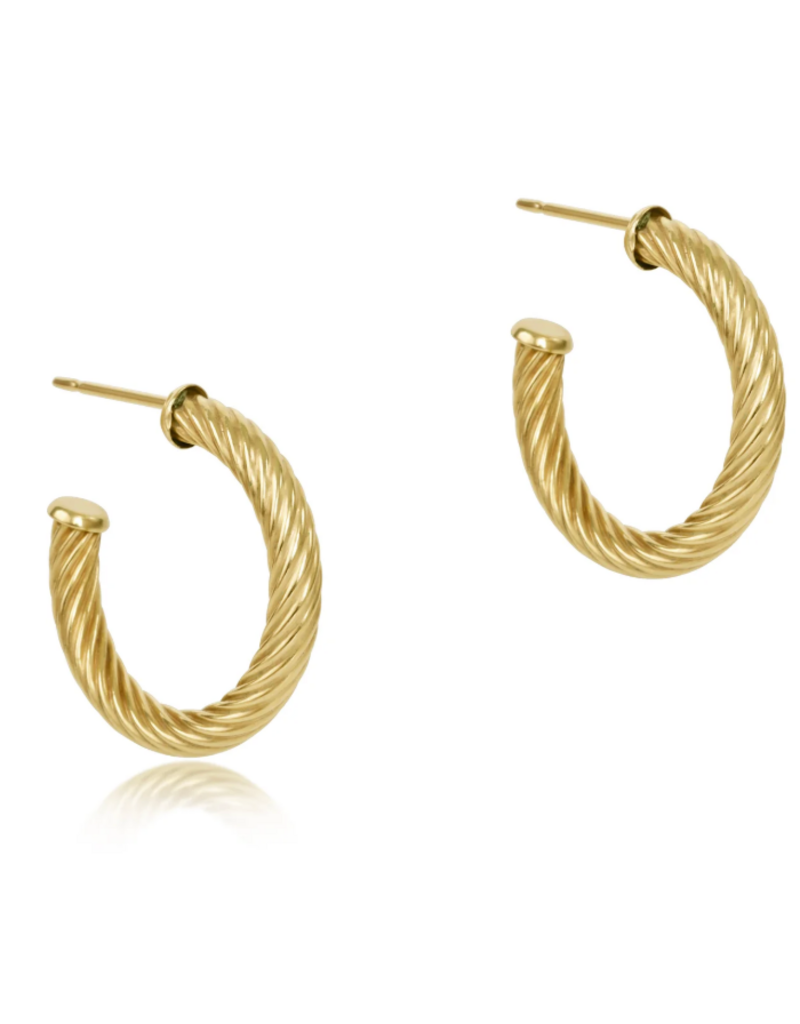 ENEWTON ROUND GOLD 1.125" POST HOOP - 4MM - TEXTURED TWIST