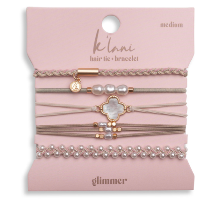 K'LANI HAIR TIE BRACELET SET-GLIMMER