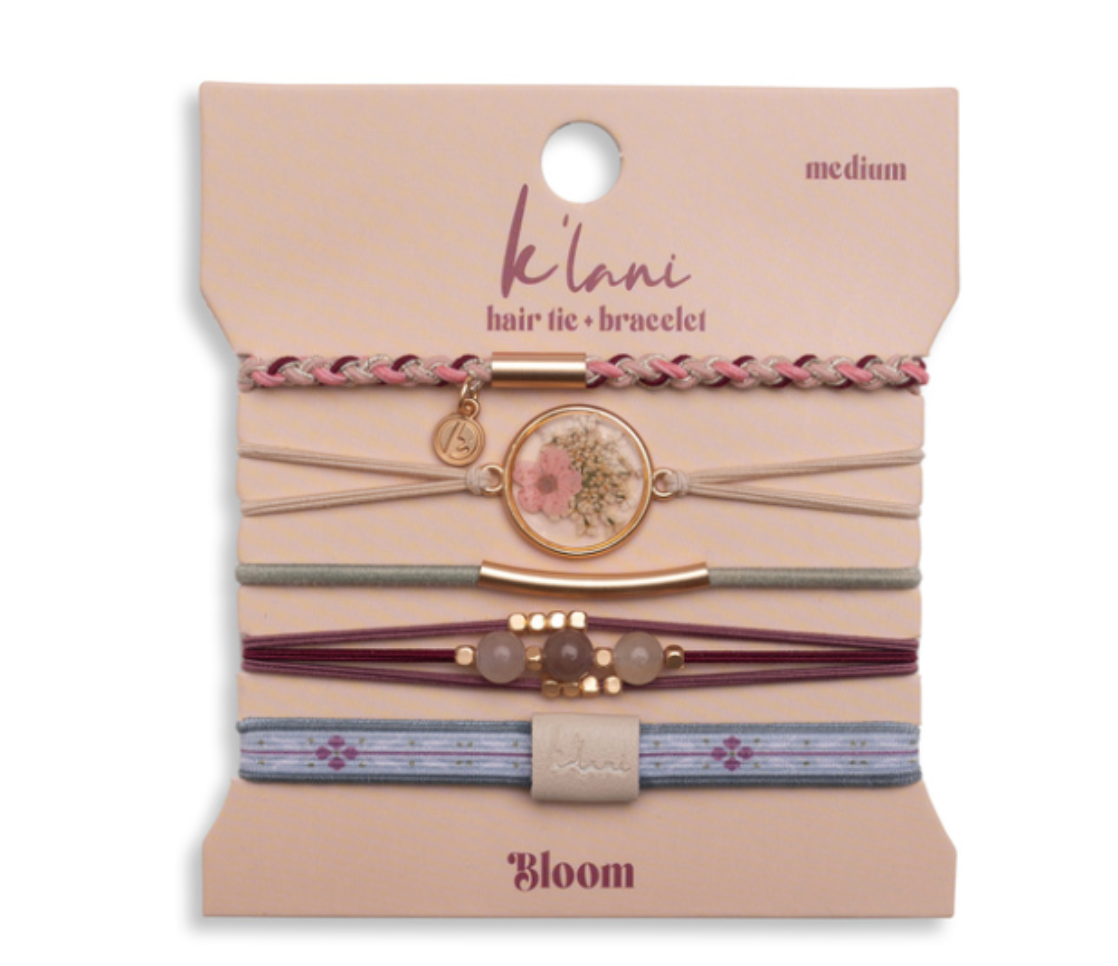 K'LANI HAIR TIE BRACELET SET-BLOOM