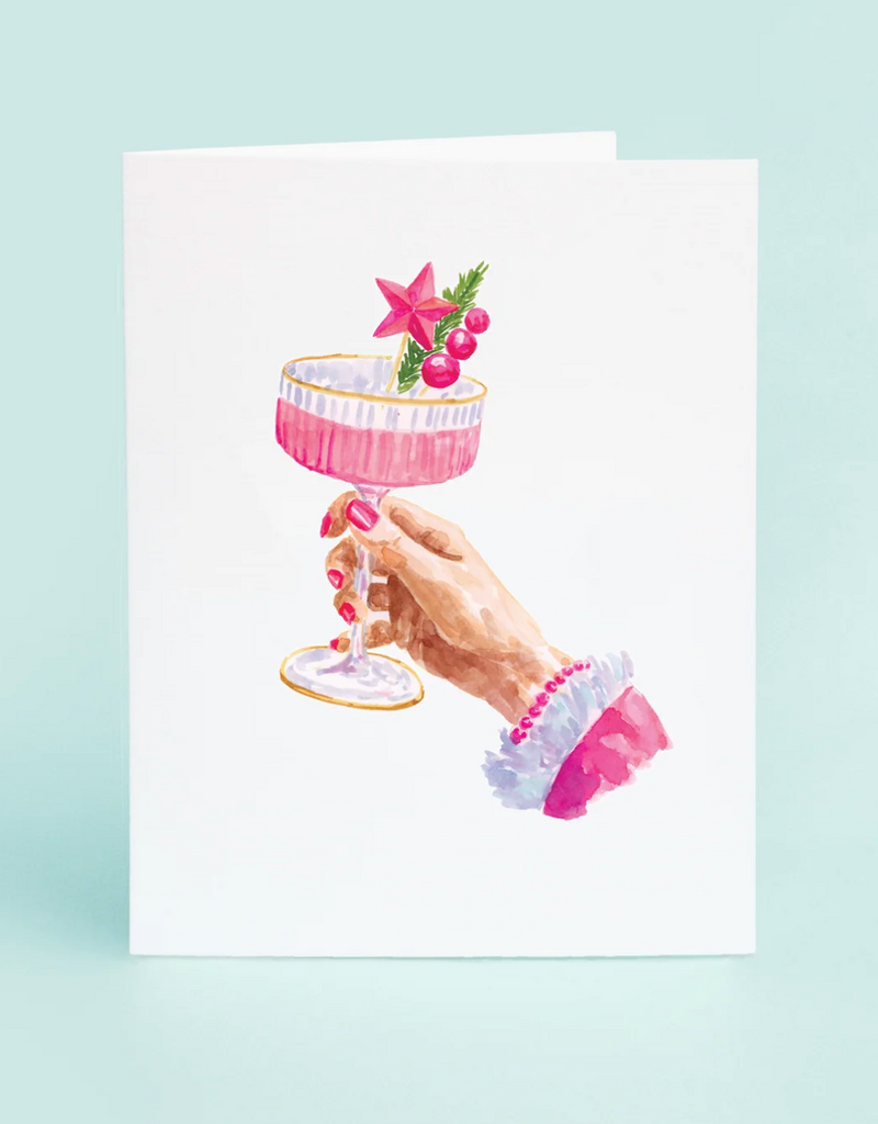 TAYLOR PALADINO PINK CHRISTMAS COCKTAIL CARD