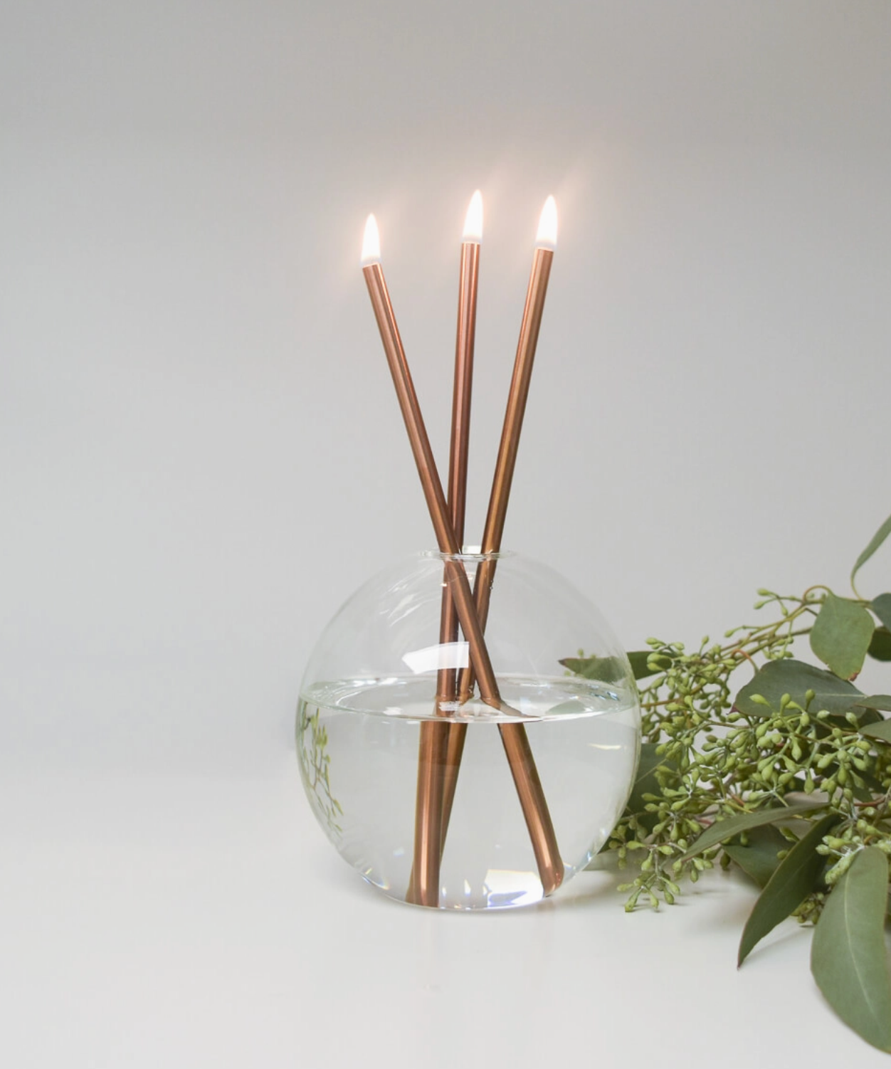 EVERLASTING CANDLE CO NEVA VASE CLEAR CANDLE HOLDER