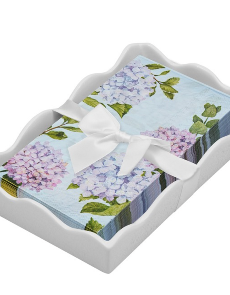 SOPHISTIPLATE CERAMIC TRAY WITH HYDRANGEA GUEST NAPKINS