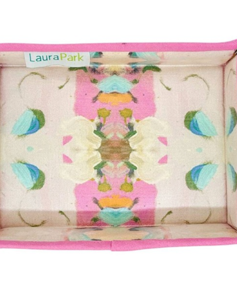 LAURA PARK DESIGNS MONET'S GARDEN PINK SNAP TRAY