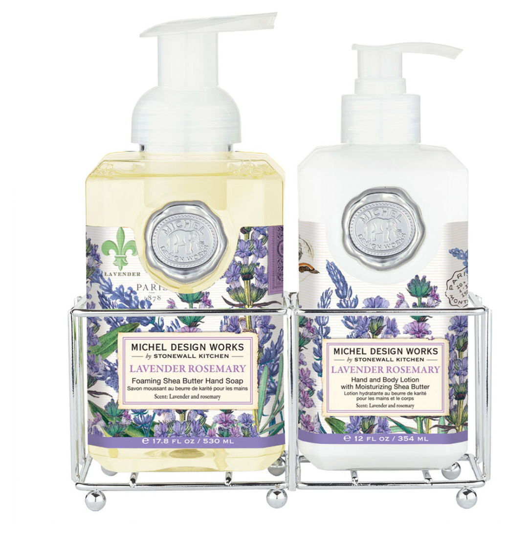 MICHEL DESIGN WORKS LAVENDER ROSEMARY HANDCARE CADDY
