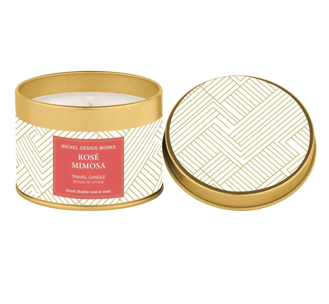 MICHEL DESIGN WORKS ROSE MIMOSA TRAVEL CANDLE