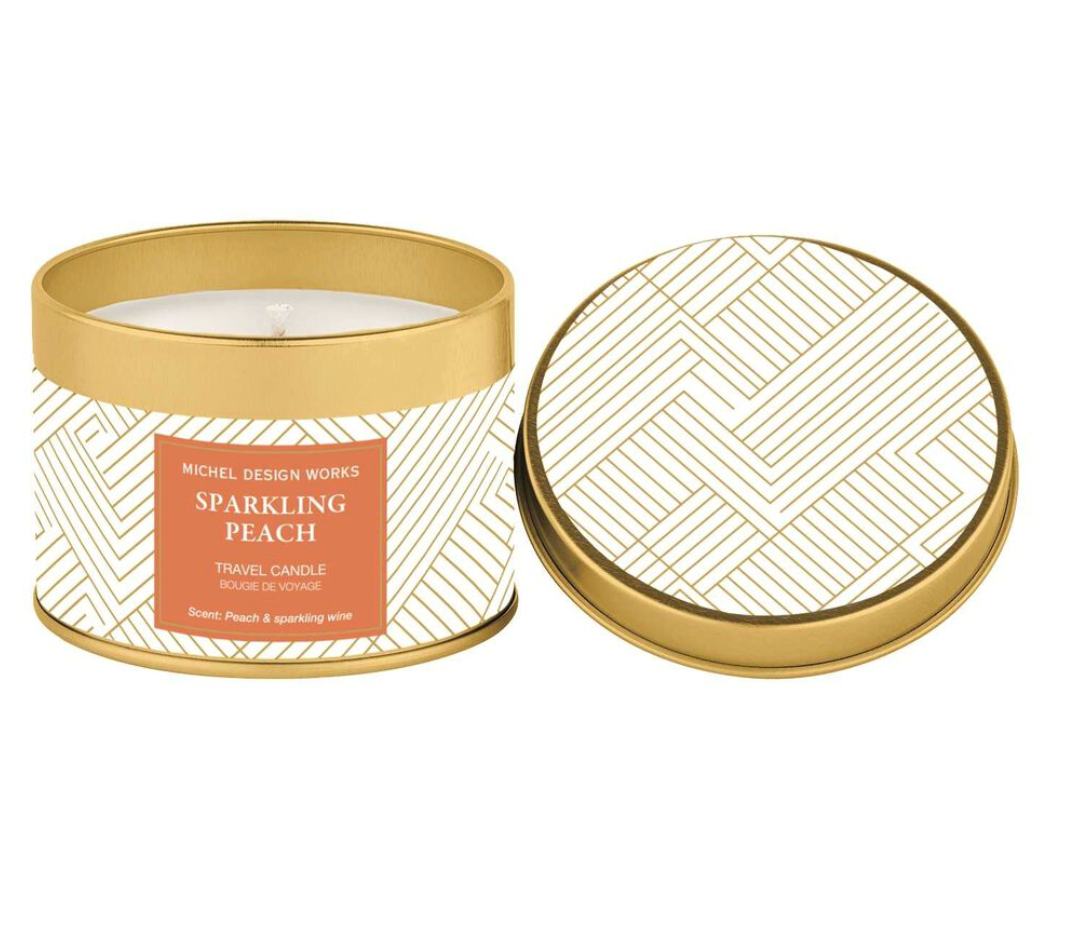 MICHEL DESIGN WORKS SPARKLING PEACH TRAVEL CANDLE