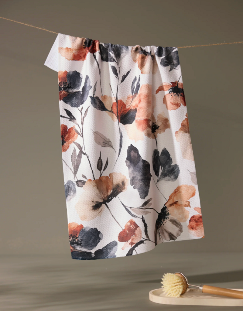 GEOMETRY MOODY POPPY TEA TOWEL