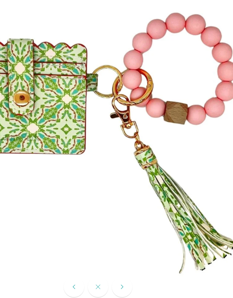 LAURA PARK DESIGNS LAGOS BLUSH KEYCHAIN WRISTLET WALLET