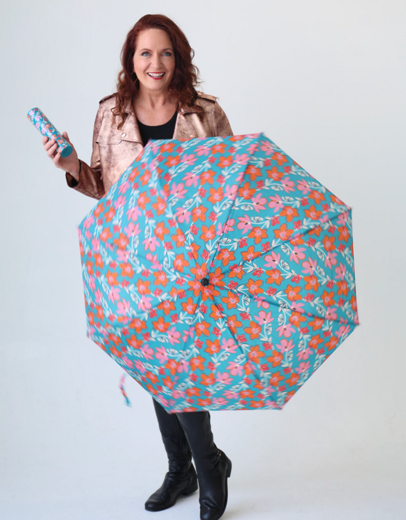 VINRELLA TEAL TANGO WINE BOTTLE UMBRELLA