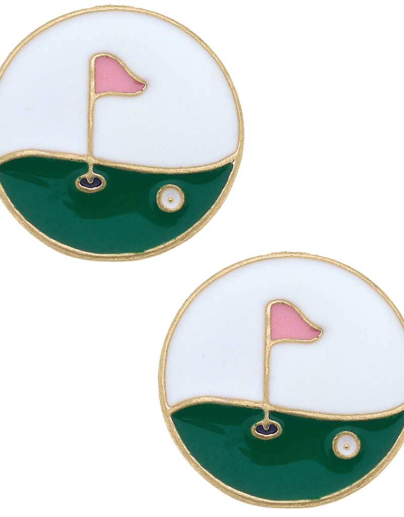 CANVAS HOLE IN ONE ENAMEL EARRINGS