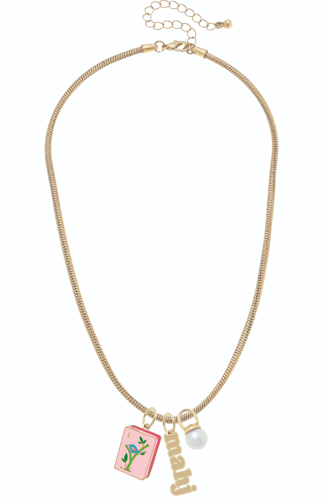 CANVAS MAHJONG CHARM NECKLACE