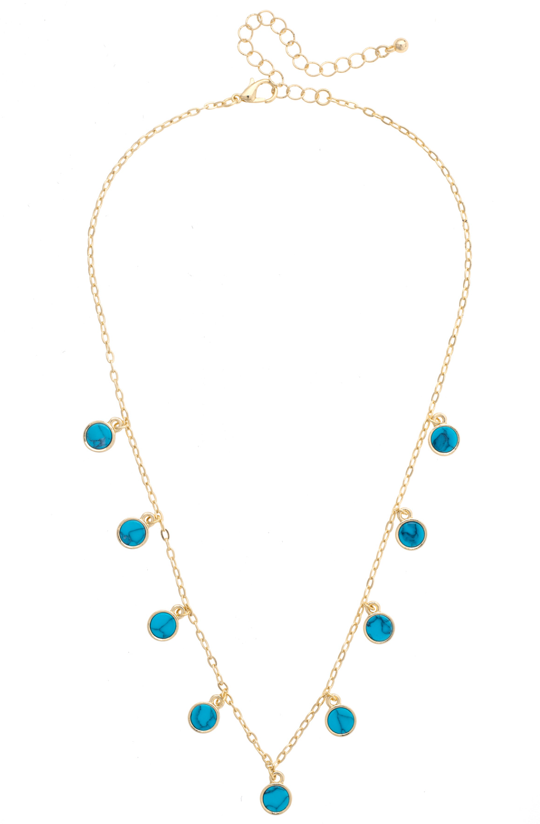 CANVAS HOBBS BEZEL CHARM NECKLACE-TURQUOISE