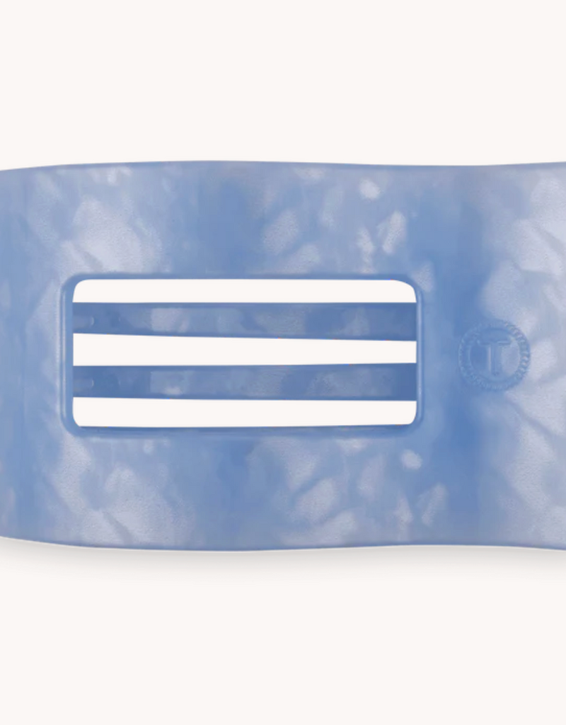 TELETIES MEDIUM FLAT RECTANGLE HAIR CLIP-BLUE LAGOON