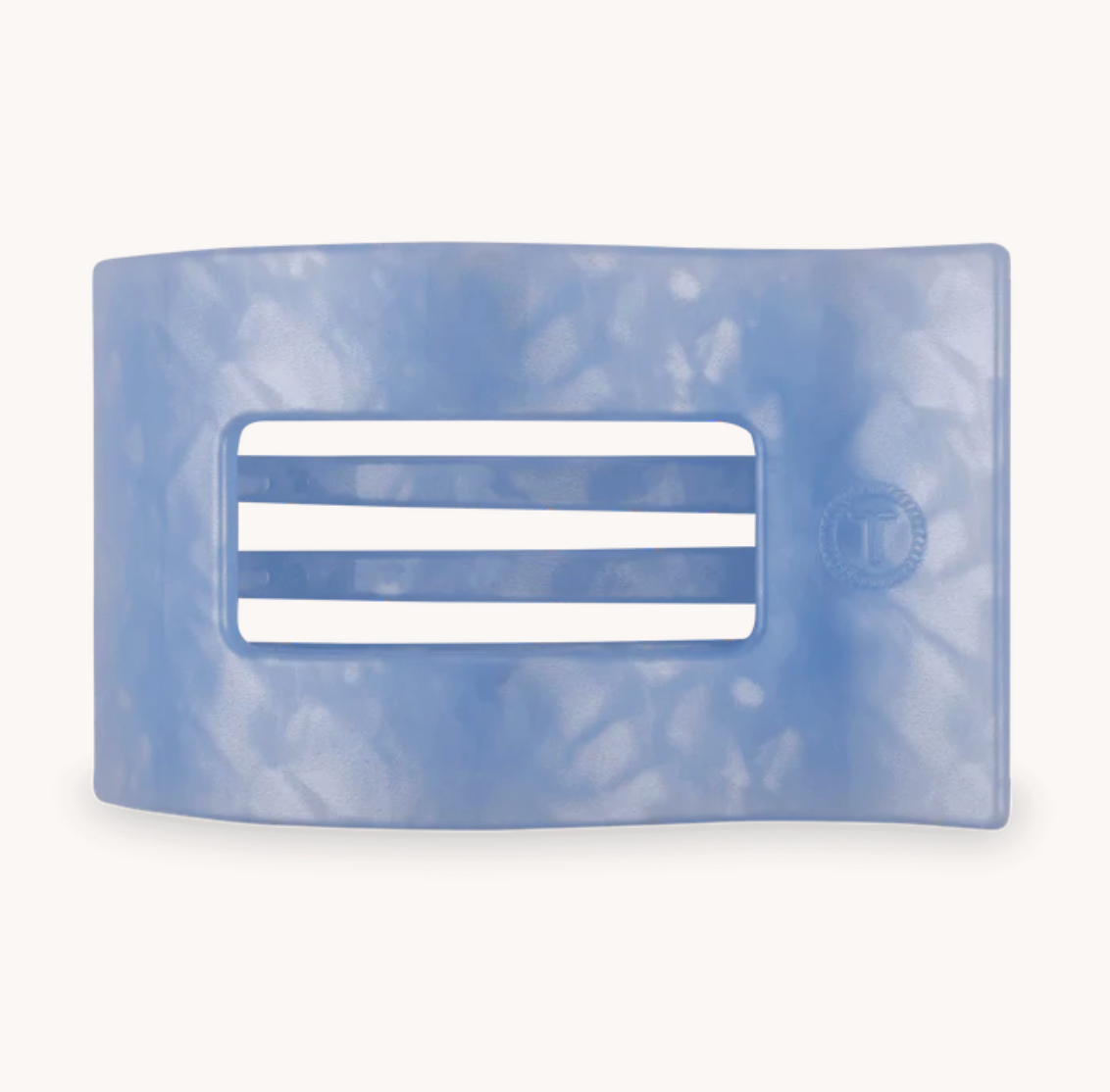 TELETIES MEDIUM FLAT RECTANGLE HAIR CLIP-BLUE LAGOON