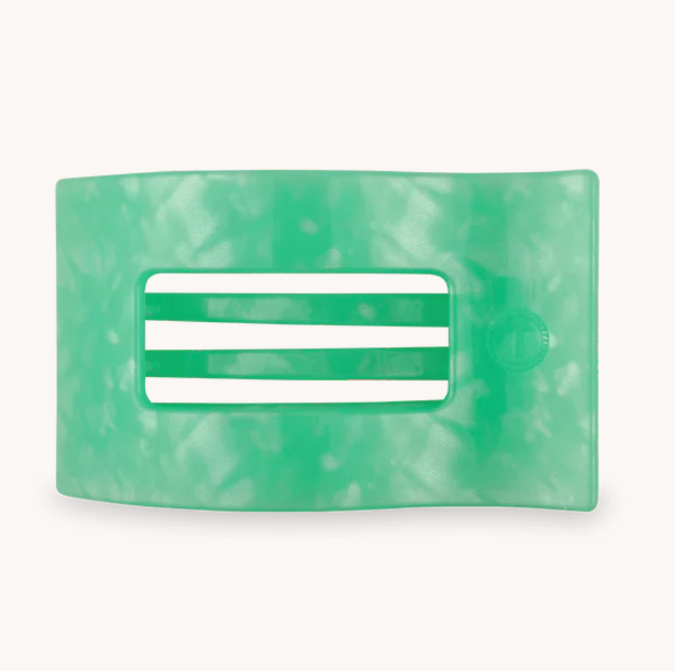 TELETIES MEDIUM FLAT RECTANGLE HAIR CLIP-SPRING SPLASH