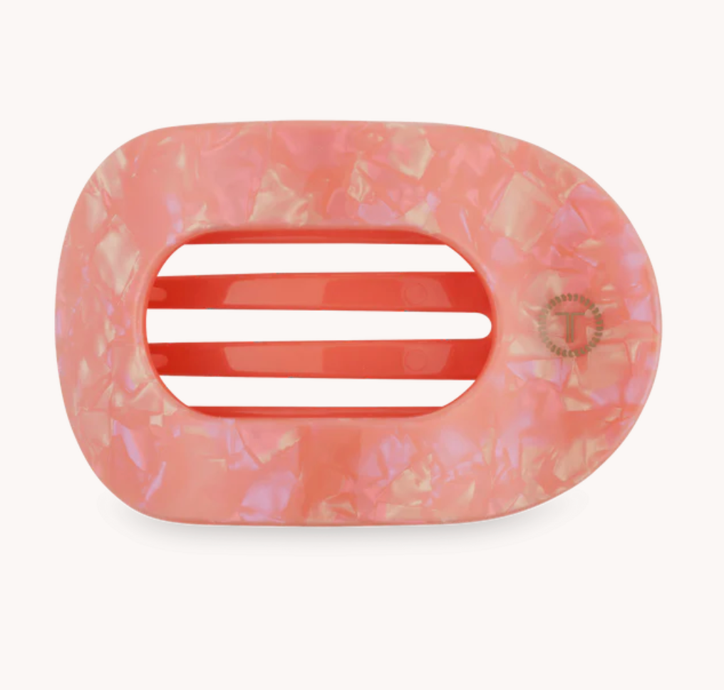 TELETIES MEDIUM FLAT ROUND HAIR CLIP-DREAMCICLE