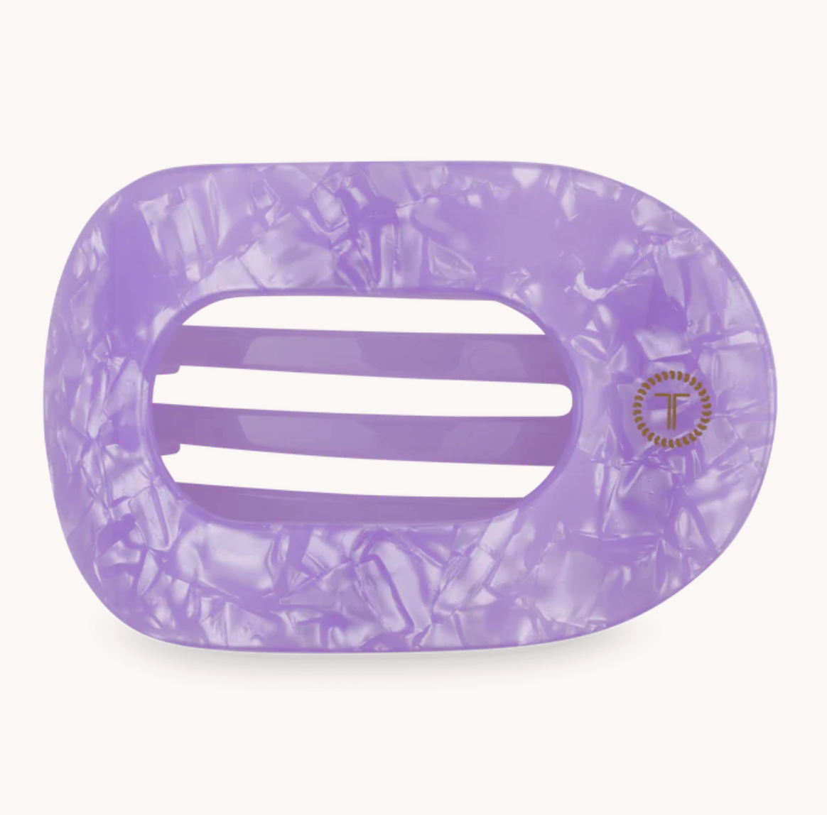 TELETIES MEDIUM FLAT ROUND HAIR CLIP-LAVENDER MIST