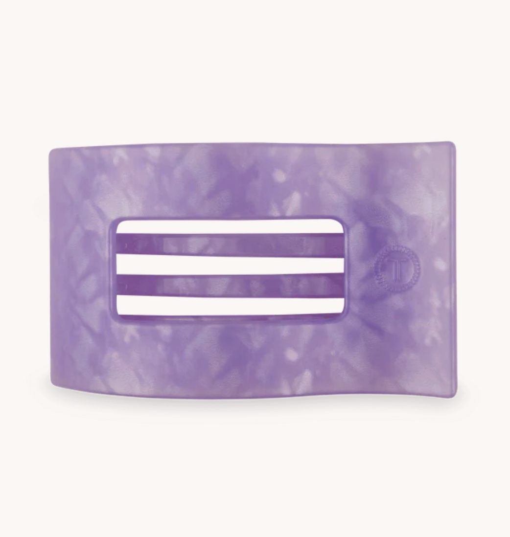 TELETIES SMALL FLAT RECTANGLE HAIR CLIP-LAVENDER MIST