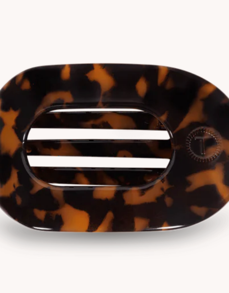 TELETIES SMALL FLAT ROUND HAIR CLIP-TORTOISE
