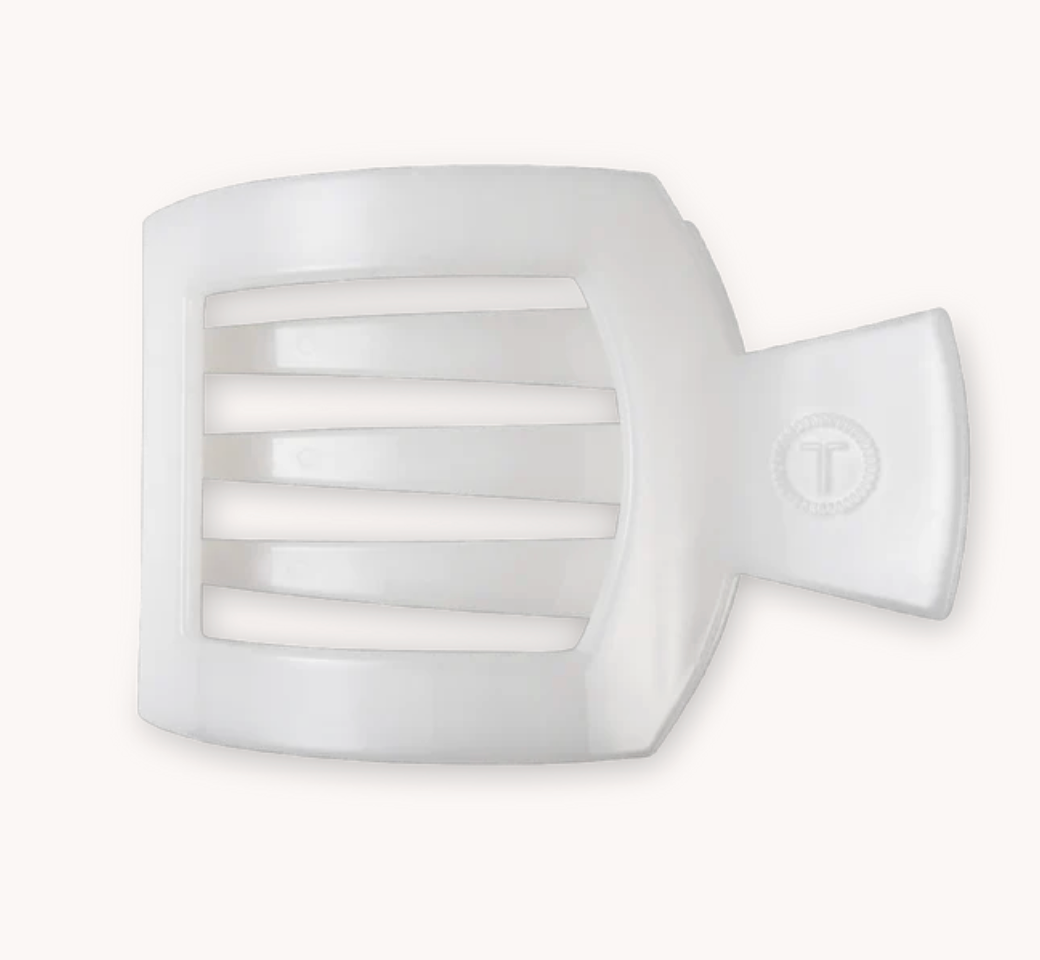 TELETIES MEDIUM FLAT SQUARE HAIR CLIP-COCONUT