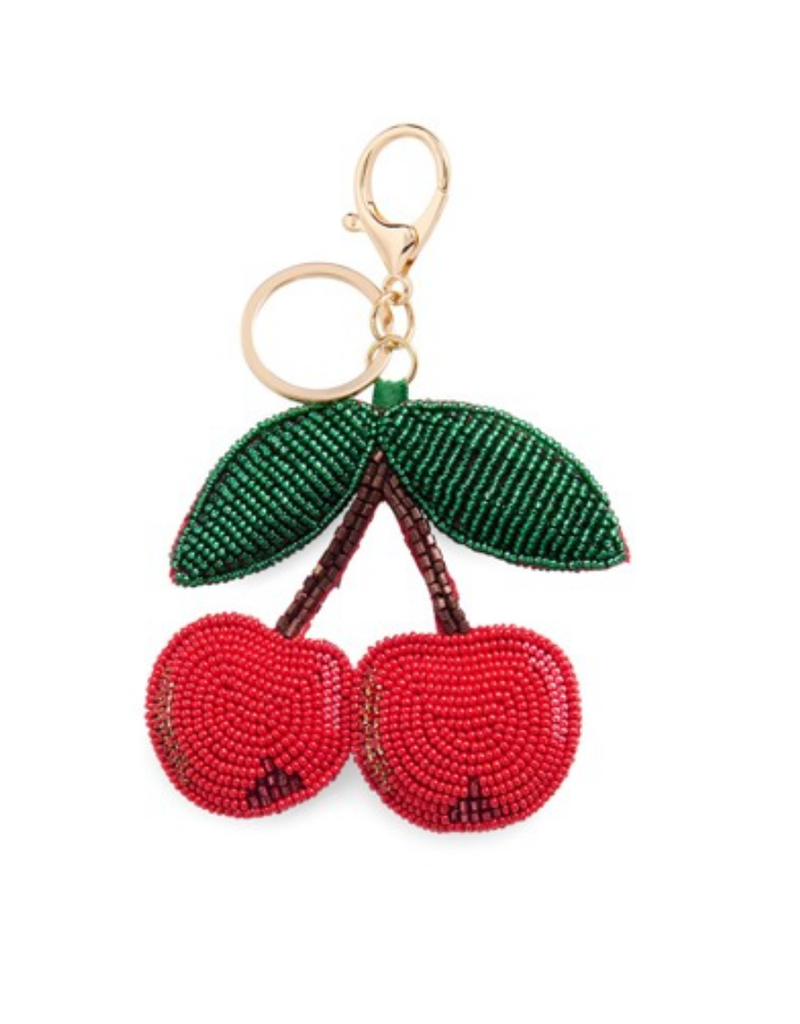 Shiraleah CHERRIES BEADED BAG CHARM/KEY RING