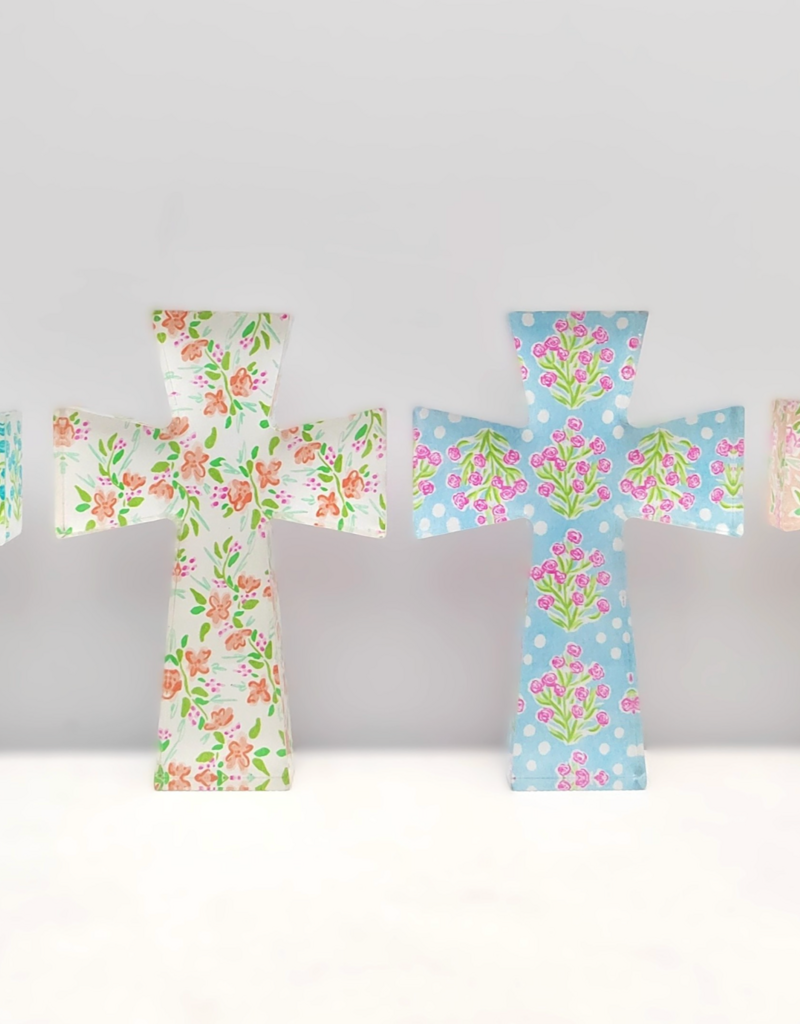 TRADE CIE CUTOUT ACRYLIC FLORAL TABLETOP CROSS