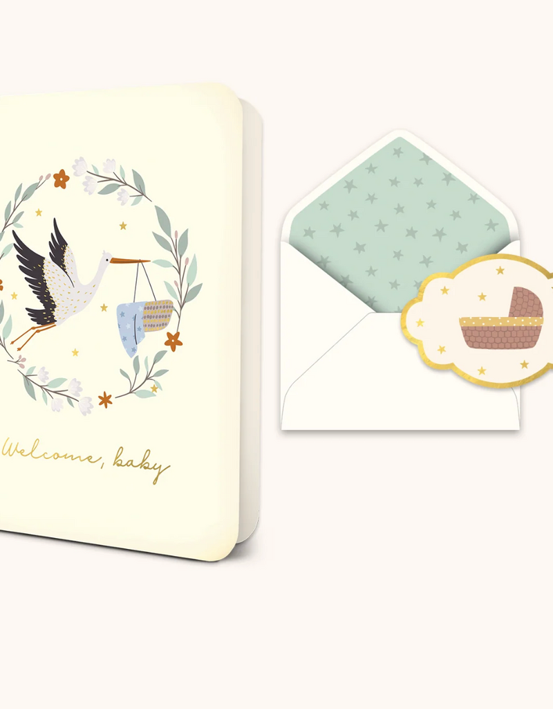 STUDIO OH! WELCOME BABY STORK CARD