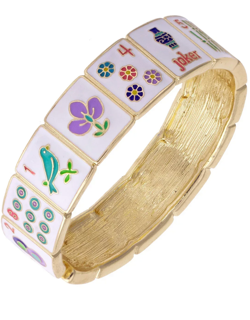 CANVAS GOING MAHJONG ENAMEL HINGE BANGLE
