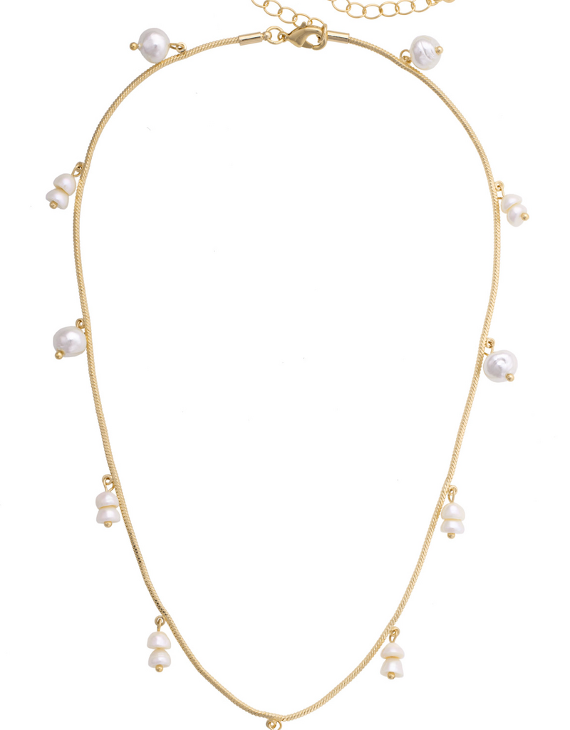 CANVAS LANE PEARL CORD DRIP NECKLACE