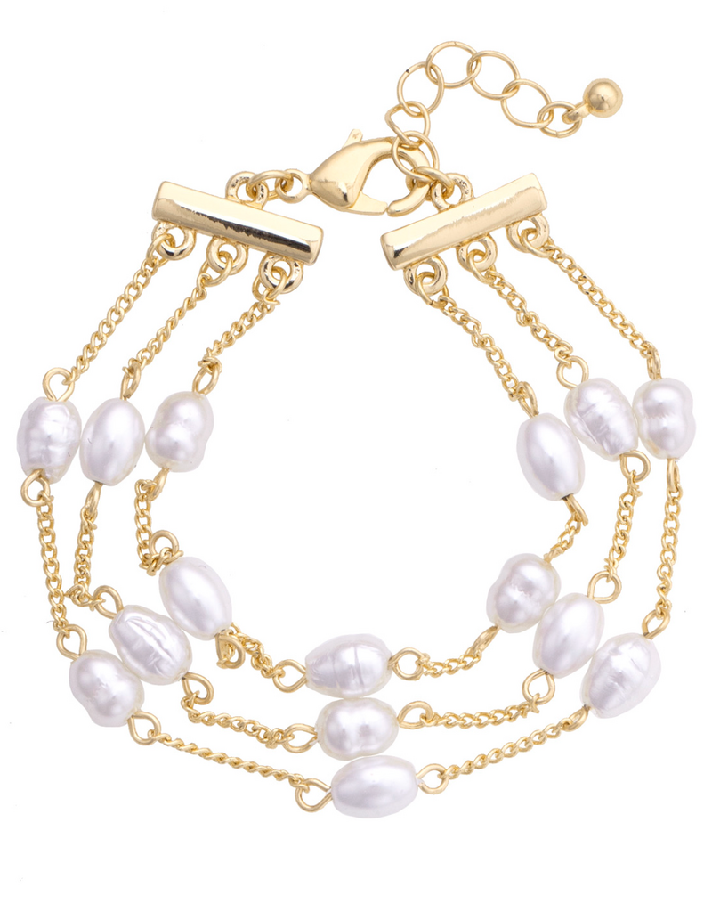 CANVAS CALYPSO LAYERED FRESHWATER PEART BRACELET